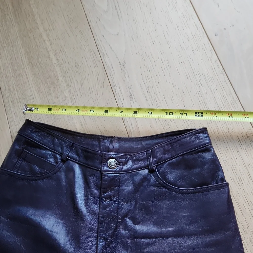 Vintage Elements by Vakko Leather Pants in Aubergine - Picture 13 of 15